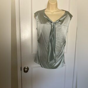 Ann Taylor Satin Tie-Front Blouse. Size . NWT